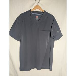Dickies Mens Charcoal Gray Scrub Top Sz XL Short Sleeve Workwear Pocket